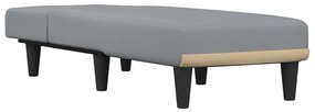 Chaise longue tecido cinzento-claro