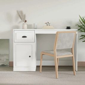 816472 vidaXL Secretária c/ gaveta 115x50x75 cm derivados de madeira branco