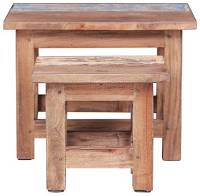 Mesas de encastrar 2 pcs madeira de mogno maciça
