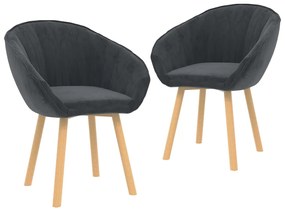 vidaXL Cadeiras de jantar 2 pcs veludo cinzento-escuro