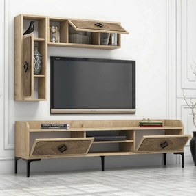Conjunto de Mobiliário para Sala de Estar Samba – Carvalho – TV Unit: