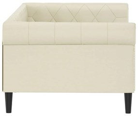 Sofá-cama 80x200 cm couro artificial cor creme