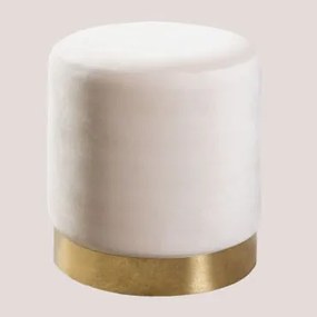 Pufe Redondo Ø35 Cm Em Veludo Flikez Castanho Trigo - Sklum