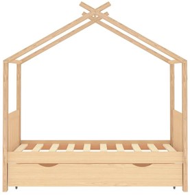Estrutura de cama para criança c/ gaveta 80x160 cm pinho maciço