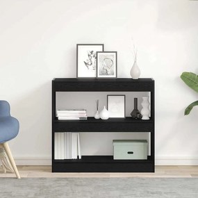 Estante de Livro Preto em Carvalho vidaXL - 80x30x72 cm