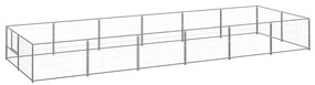 vidaXL Canil para cães 12 m² aço prateado