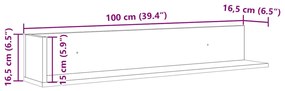 Prateleiras de parede 2 pcs derivados de madeira cinza cimento