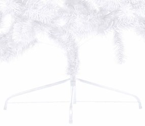 Meia árvore Natal artificial pré-iluminada c/ bolas branco