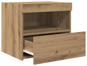 Camas de cabeceira vidaXL com luzes LED 2 pcs Carvalho Artisan 50x40x4