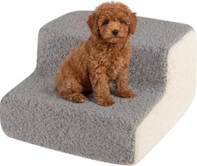 Rampa de espuma de 2 níveis para cães com capa lavável e inclinação suave para sofás, camas ou poltronas, destinada a animais de estimação mais velhos