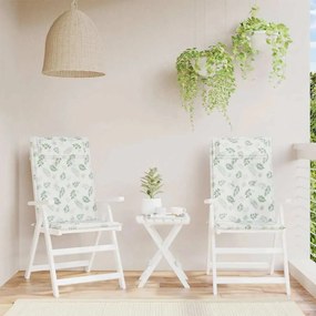 vidaXL Almofadões p/ cadeira encosto alto 2 pcs tecido oxford folhas
