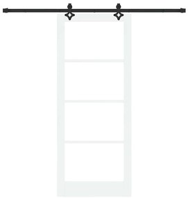 Porta Deslizante vidaXL com Conjunto de Hardware Branco 86x211 cm Made
