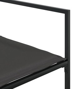 9 pcs conj. de jantar para jardim c/ almofadões textilene preto