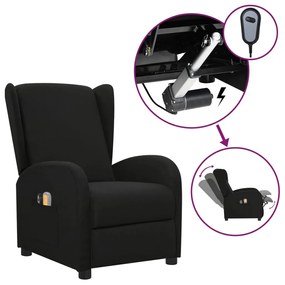 vidaXL Poltrona de massagens elétrica tecido preto