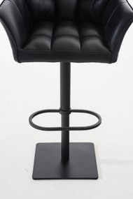 Banco de bar Damaso em couro sintético e com estrutura preta 64 x 88-113 x 45 cm Preto