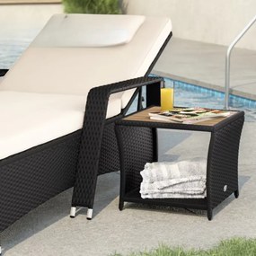 Mesa de apoio Jardim Polyrattan 45x45x40cm preta
