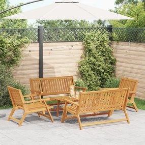 vidaXL Cadeiras de Jardim com Mesa 5 pcs de Madeira Sólida de Acácia