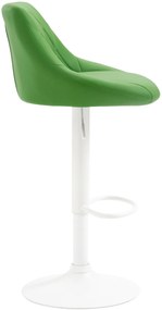Banco de bar Lazio em couro sintético e com estrutura branca 46 x 83-104 x 49 cm Verde