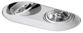 Foco embutido redondo branco GU10 70mm 2-luzes - Hubs Moderno