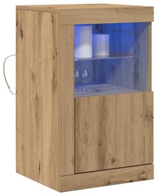 Buffet vidaXL com Luzes de LED Carvalho Artisan 41x37x67 cm