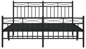 Estrutura de cama sem colchão com pés 160x200 cm preto