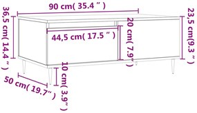 Mesa de centro 90x50x36,5 cm derivados de madeira branco