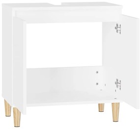 Armário de lavatório 58x33x60 cm derivados de madeira branco