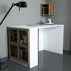 Secretária Box – Branco Nogueira – 120x75x65 cm