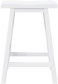 Bancos de bar 2 pcs madeira de seringueira maciça branco