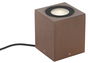 Projetores de jardim industriais castanho ferrugem quadrado IP65 - Lennard Industrial