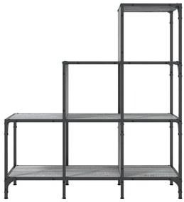 Estante 92x30x102 cm derivados de madeira e metal cinza sonoma