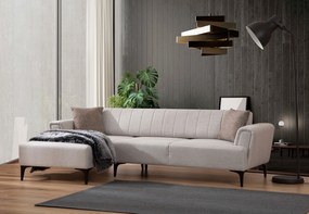 Sofá-cama de canto Hamlet – Ecru – 140x270 cm