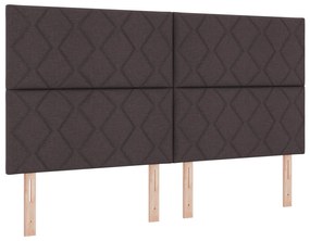 Cabeceira Design de Blocos de Diamante Castanho 180 cm Tecido