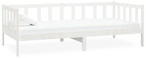 Sofá-cama com colchão 90x200 cm pinho maciço branco