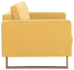 Sofá de 2 lugares em tecido amarelo