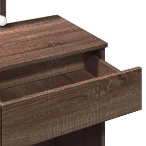Toucador com LEDs 100x40x130 cm cor carvalho castanho