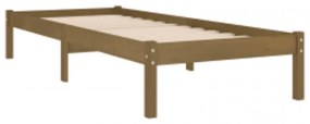 Estrutura de cama 100x200 cm madeira maciça castanho mel