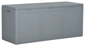 151235 vidaXL Caixa de arrumação para jardim 270 L vime PP cinzento
