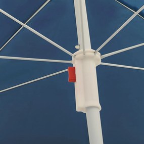 Guarda-sol de jardim com poste de aço 180 cm azul