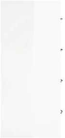 Aparador com 4 gavetas 60x30,5x71 cm branco brilhante