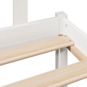 Cama com estante sem colchão 120x190 cm pinho maciço branco