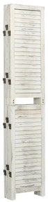 Biombo com 6 painéis 215x166 cm madeira branco antigo