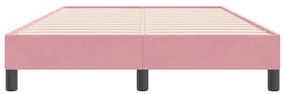Estrutura de cama com colchão 120x220 cm veludo rosa