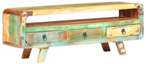 Móvel de TV 117x30x41 cm madeira recuperada maciça