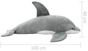 Golfinho de peluche cinzento