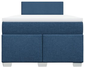 Cama boxspring com colchão 120x190 cm tecido azul