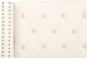 Cama de casal em veludo branco creme 160 x 200 cm LUBBON Beliani