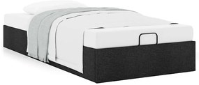 Estrutura de cama otomana sem colchão 100x200 cm tecido preto