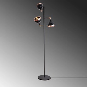 Candeeiro de Pé Yildo – Preto e Cobre – 163 cm