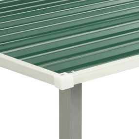 Abrigo de jardim com portas de correr 386x259x178 cm aço verde